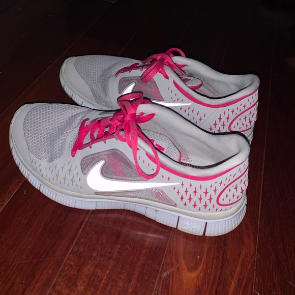 Nike Free Run 3 Gray & Pink Sneakers - Picture 4 of 8